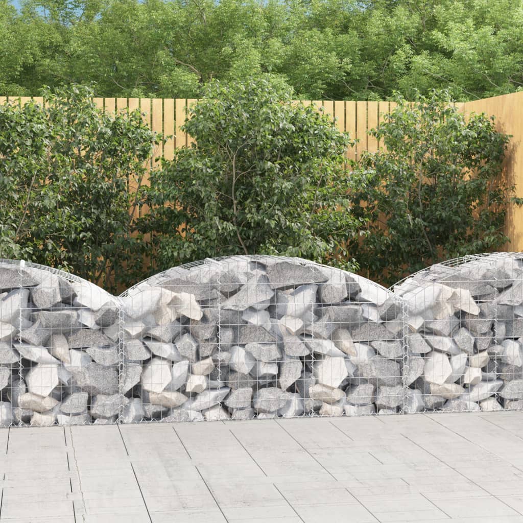 Arched Gabion Basket 150x50x60/80 cm Galvanised Iron