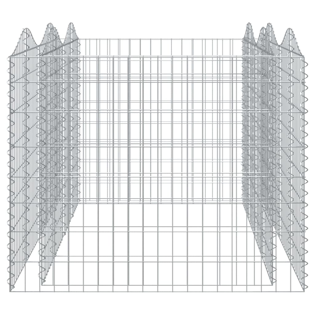 Arched Gabion Raised Bed 200x100x100 cm Galvanised Iron