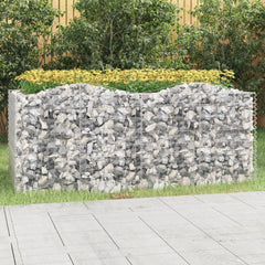 Arched Gabion Raised Bed 200x100x100 cm Galvanised Iron