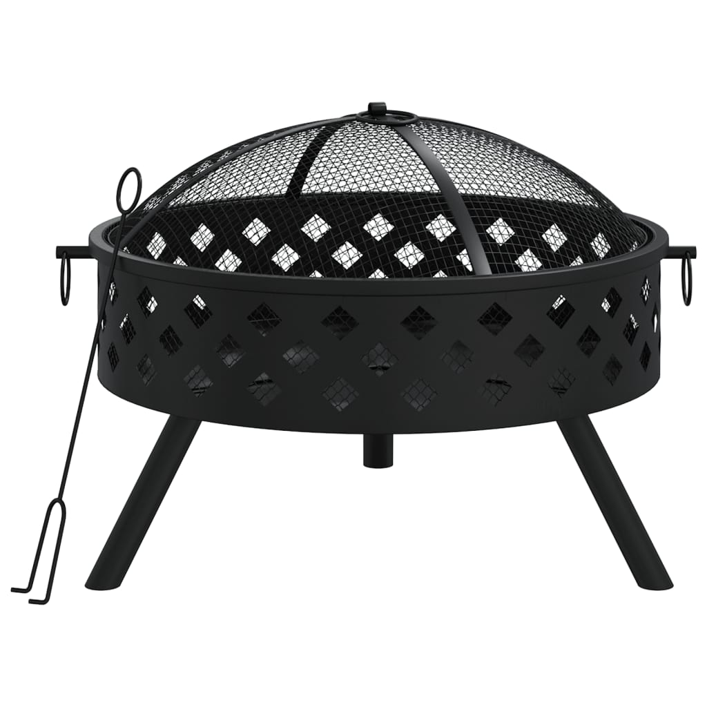 Fire Pit with Poker 58 cm XXL Steel