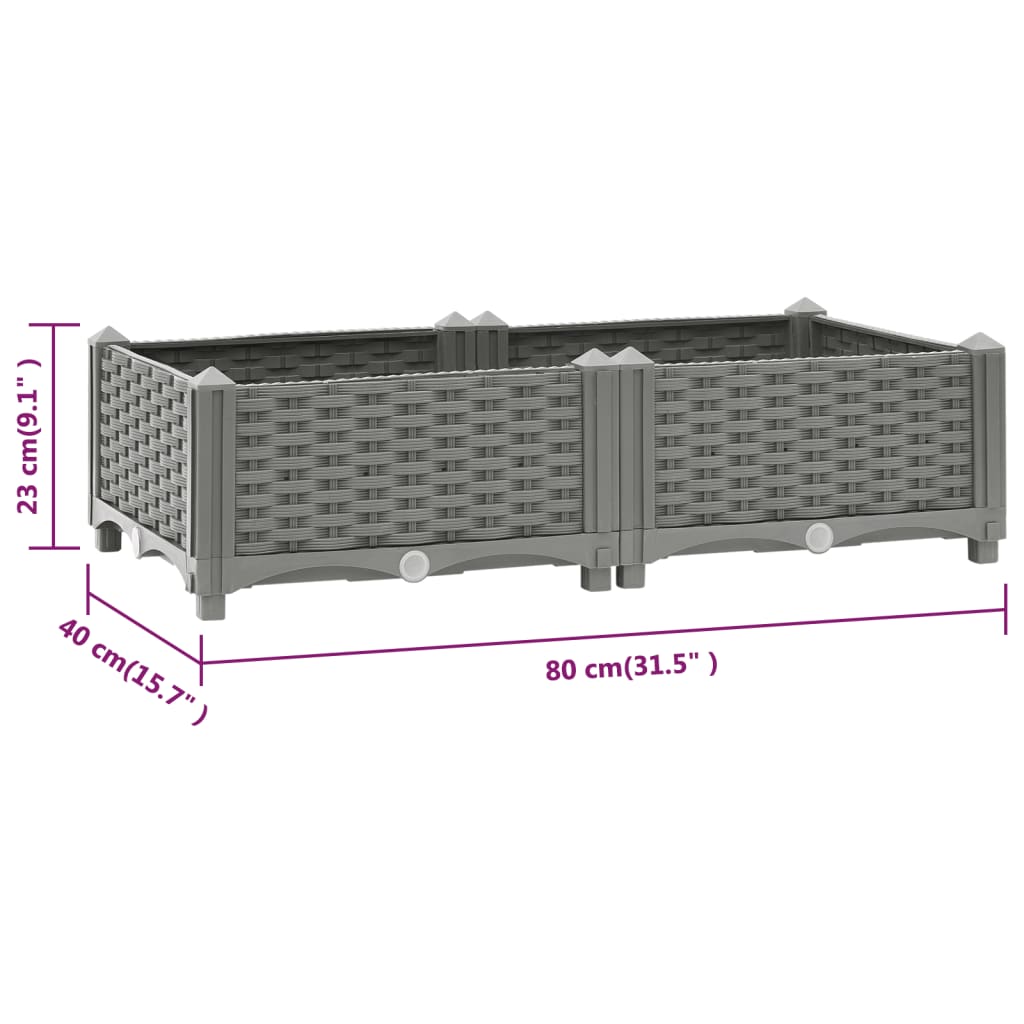 Raised Bed 80x40x23 cm Polypropylene