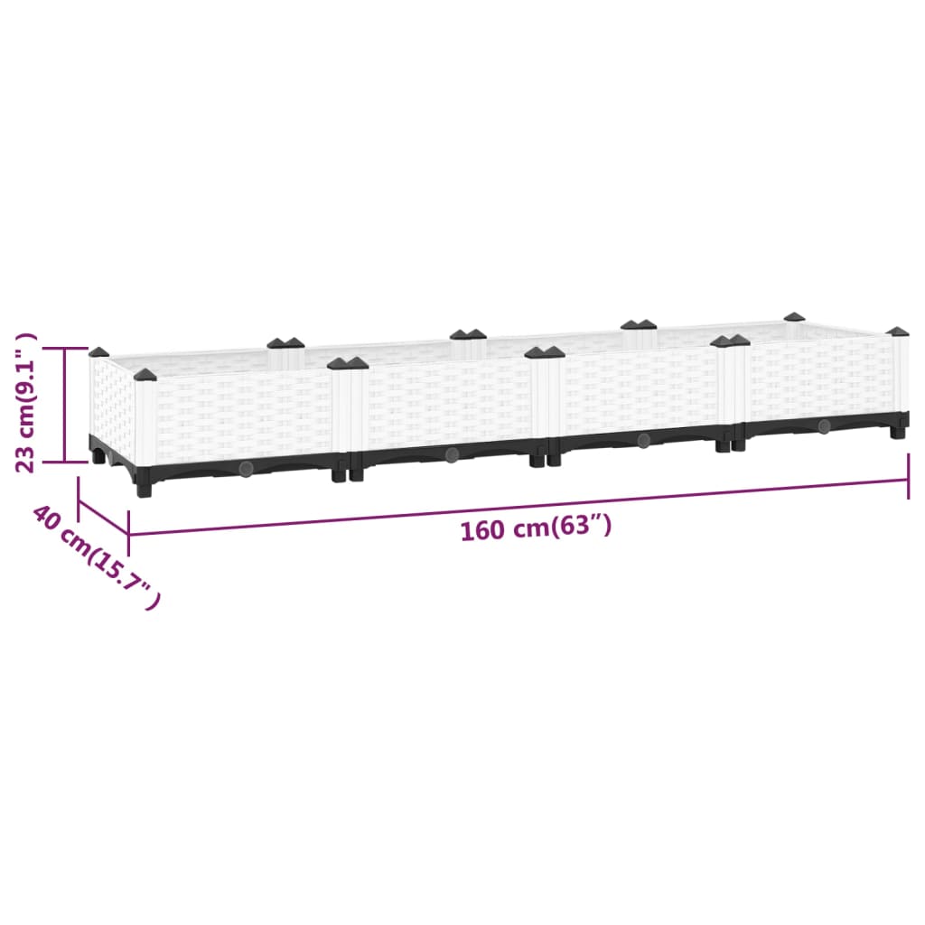 Raised Bed 160x40x23 cm Polypropylene