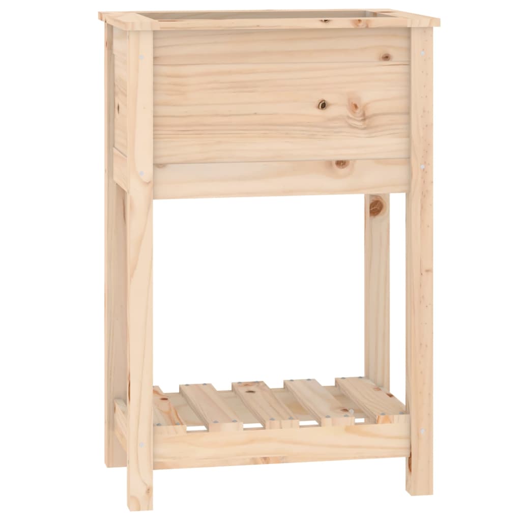 Planter with Shelf 54x34.5x81 cm Solid Wood Pine