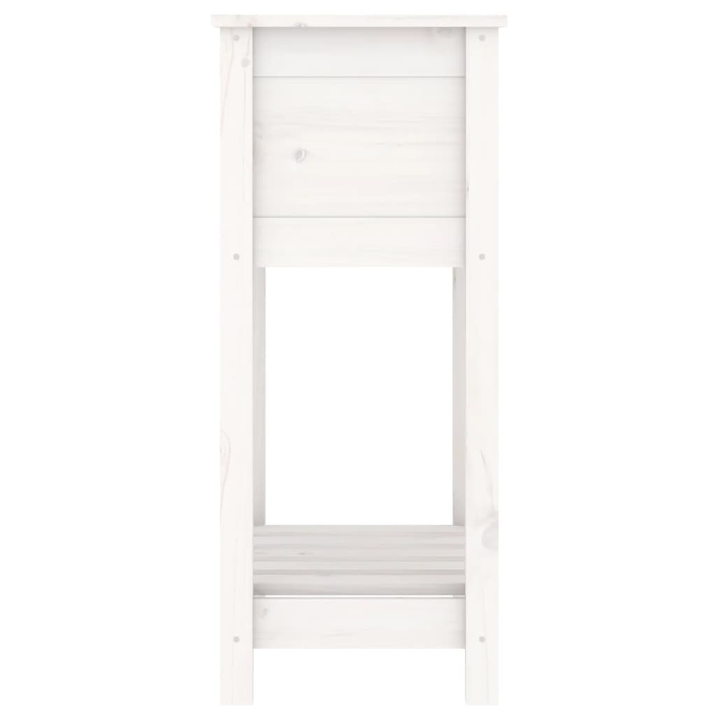 Planter with Shelf White 54x34.5x81 cm Solid Wood Pine