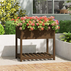 Planter with Shelf Honey Brown 82.5x54x81 cm Solid Wood Pine