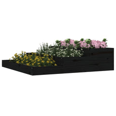 Planter Black 107x107x27 cm Solid Wood Pine