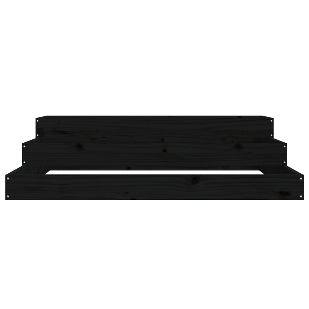 Planter Black 107x107x27 cm Solid Wood Pine