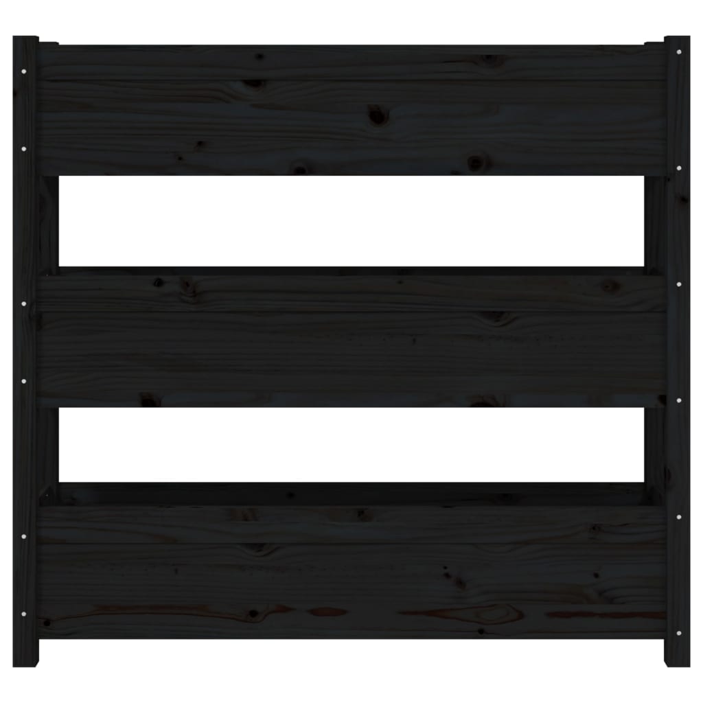 Planter Black 112x25x104.5 cm Solid Wood Pine