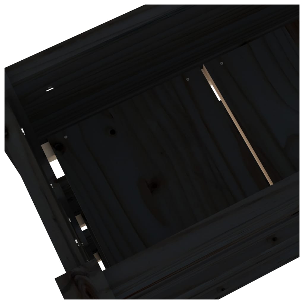 Planter Black 112x25x104.5 cm Solid Wood Pine