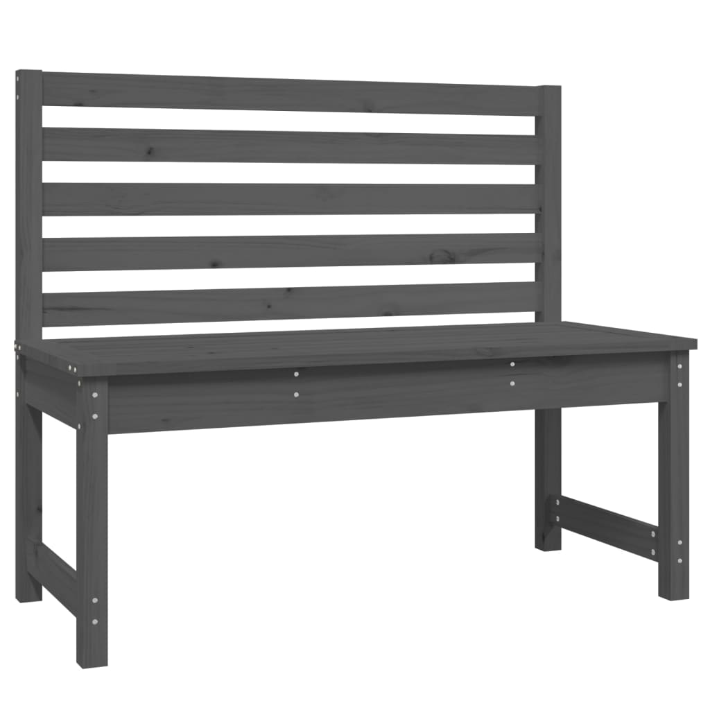 Garden Bench Grey 109 cm Solid Wood Pine