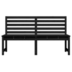 Garden Bench Black 157.5 cm Solid Wood Pine