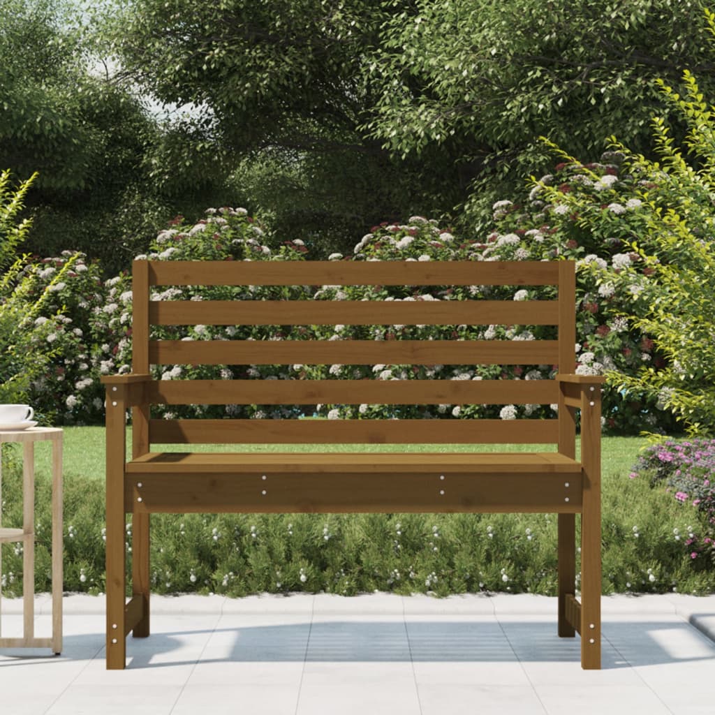 Garden Bench Honey Brown 109x48x91.5 cm Solid Wood Pine