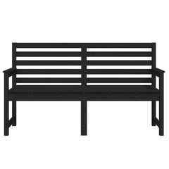 Garden Bench Black 159.5x48x91.5 cm Solid Wood Pine