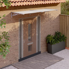 Door Canopy Grey and Transparent 239x90 cm Polycarbonate