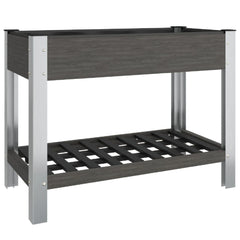 Garden Raised Bed with Shelf Grey 100x50x75 cm WPC