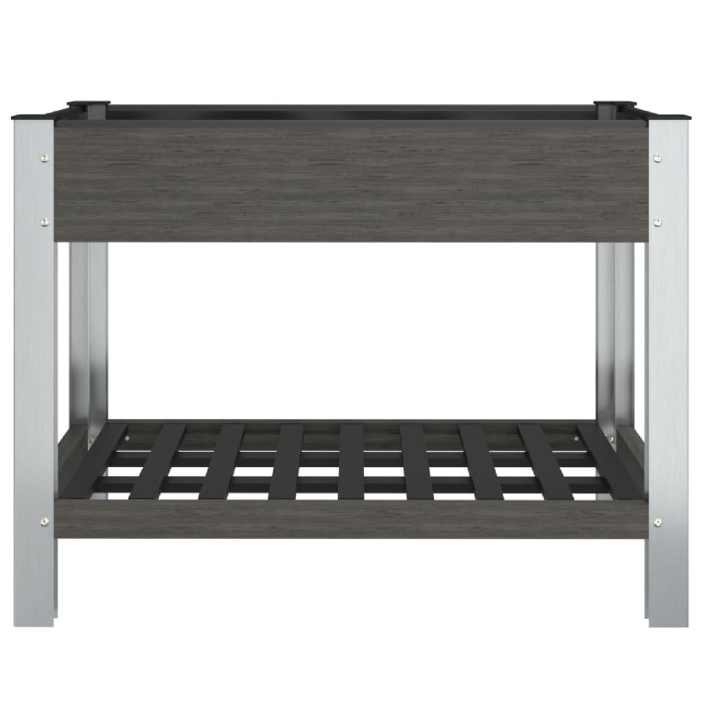 Garden Raised Bed with Shelf Grey 100x50x75 cm WPC