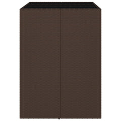 Bar Table with Glass Top Brown 105x80x110 cm Poly Rattan