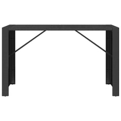 Bar Table with Glass Top Black 185x80x110 cm Poly Rattan