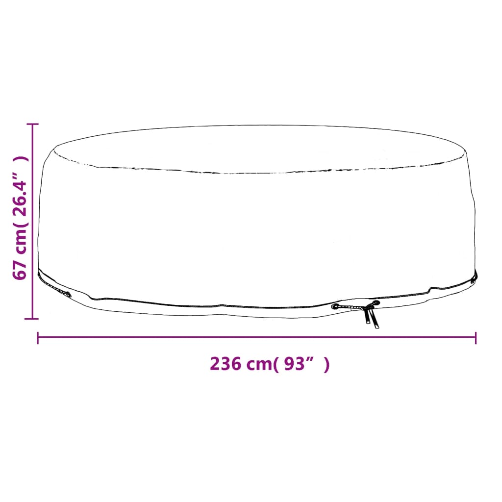 Island Lounge Cover 10 Eyelets Ø236x67 cm Round