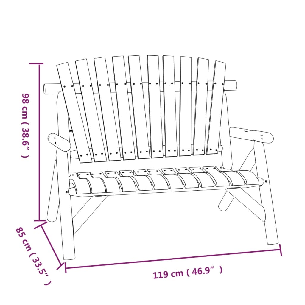 2-Seater Garden Bench 119x85x98 cm Solid Wood Spruce