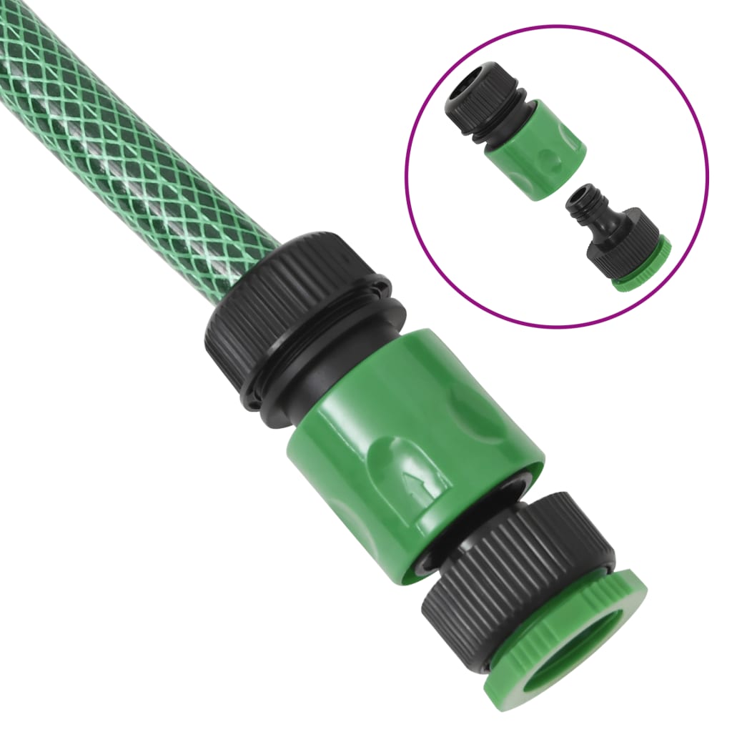 Garden Hose with Fitting Set Green 0.75" 10 m PVC