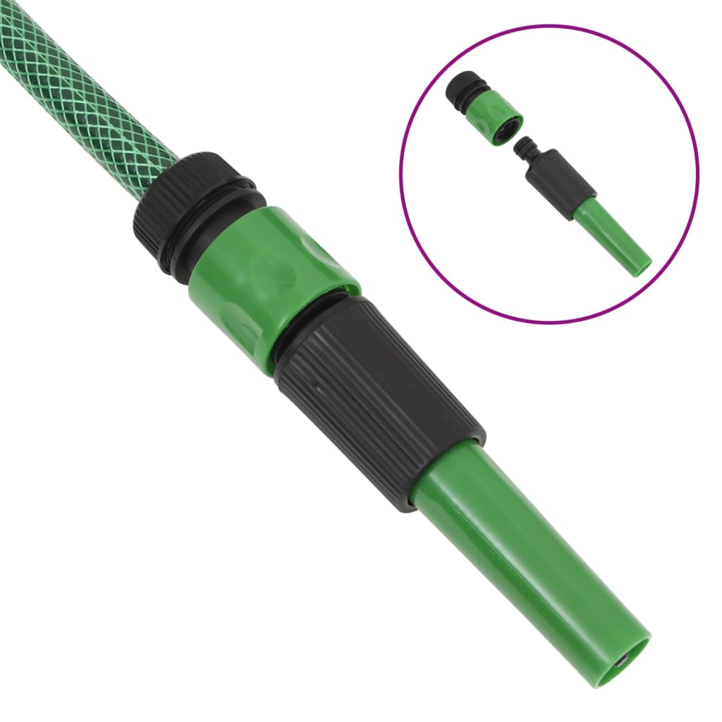 Garden Hose with Fitting Set Green 0.75" 10 m PVC