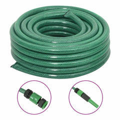 Garden Hose with Fitting Set Green 0.75" 30 m PVC