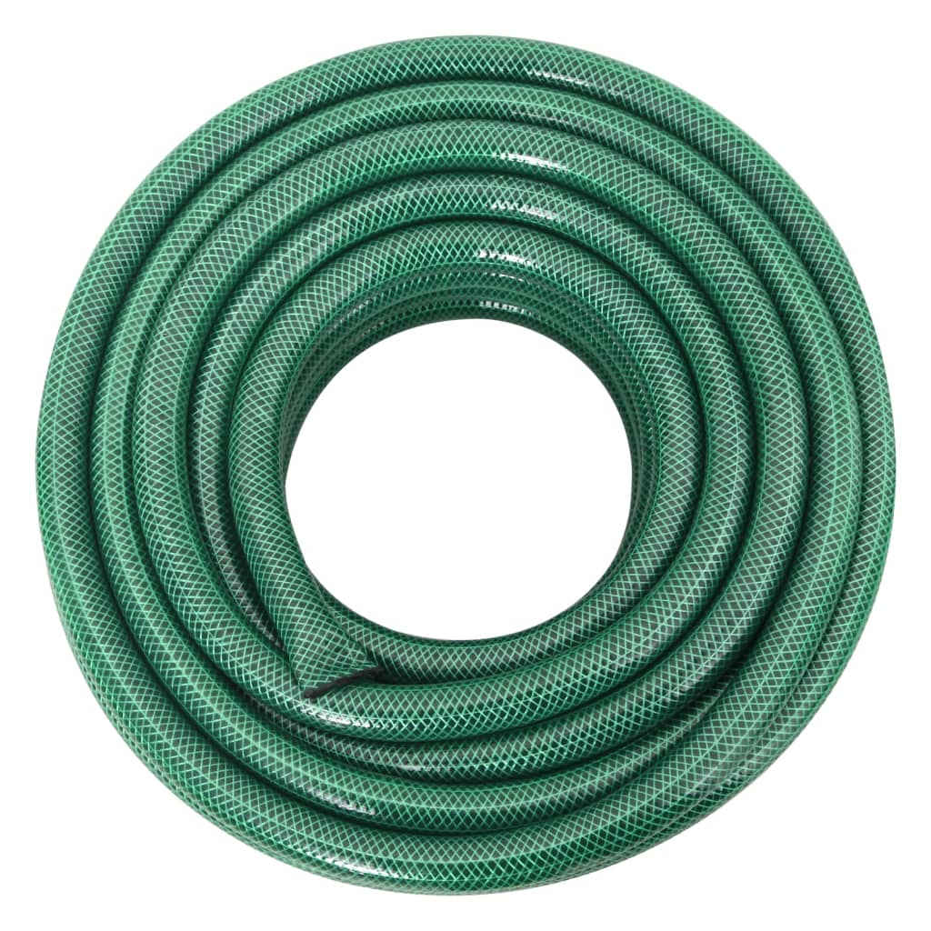 Garden Hose with Fitting Set Green 0.75" 30 m PVC