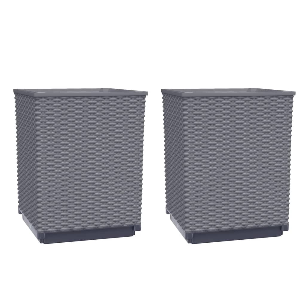 Planters 2 pcs Blue Grey 30x30x37 cm Polypropylene