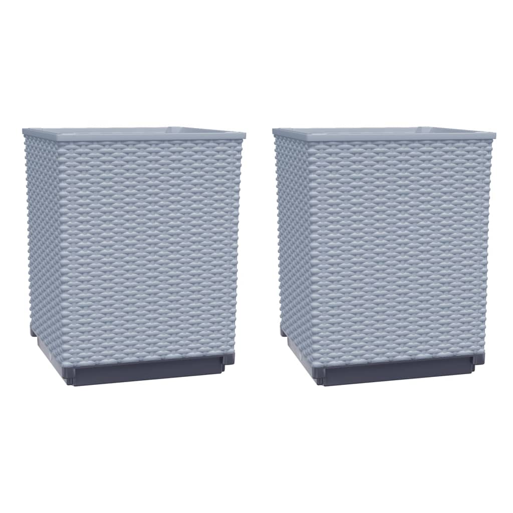 Planters 2 pcs Light Grey 30x30x37 cm Polypropylene