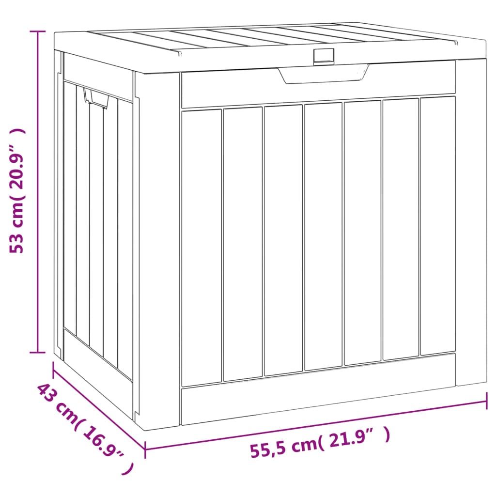 Garden Storage Box Black 55.5x43x53 cm Polypropylene