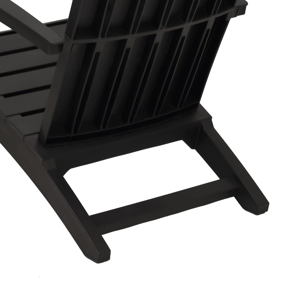 Garden Adirondack Chair Black Polypropylene