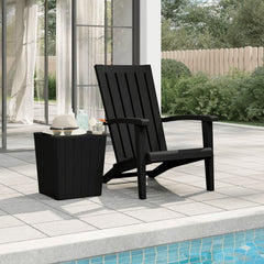 Garden Adirondack Chair Black Polypropylene