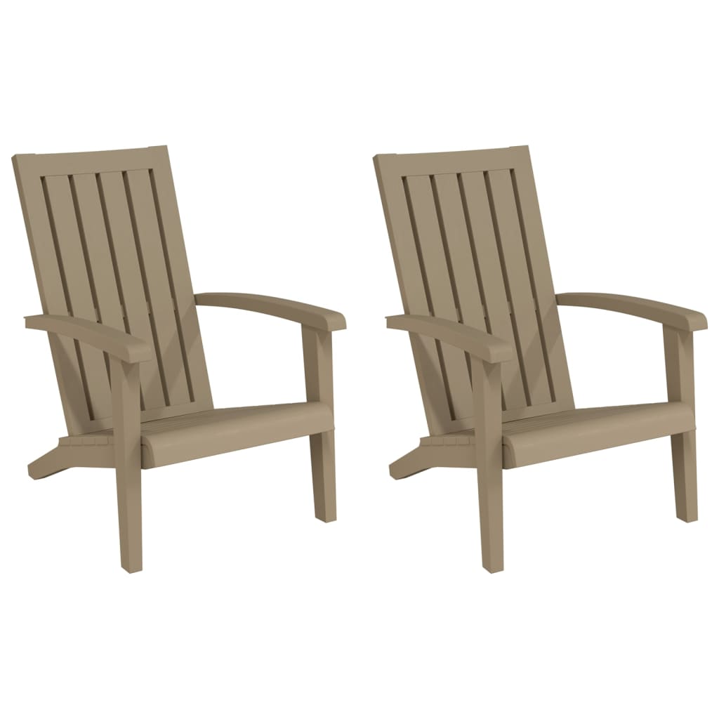 Garden Adirondack Chairs 2 pcs Light Brown Polypropylene