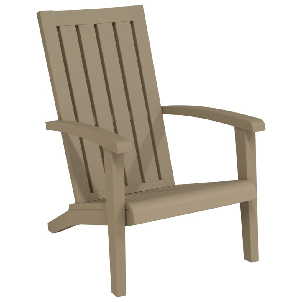 Garden Adirondack Chairs 2 pcs Light Brown Polypropylene