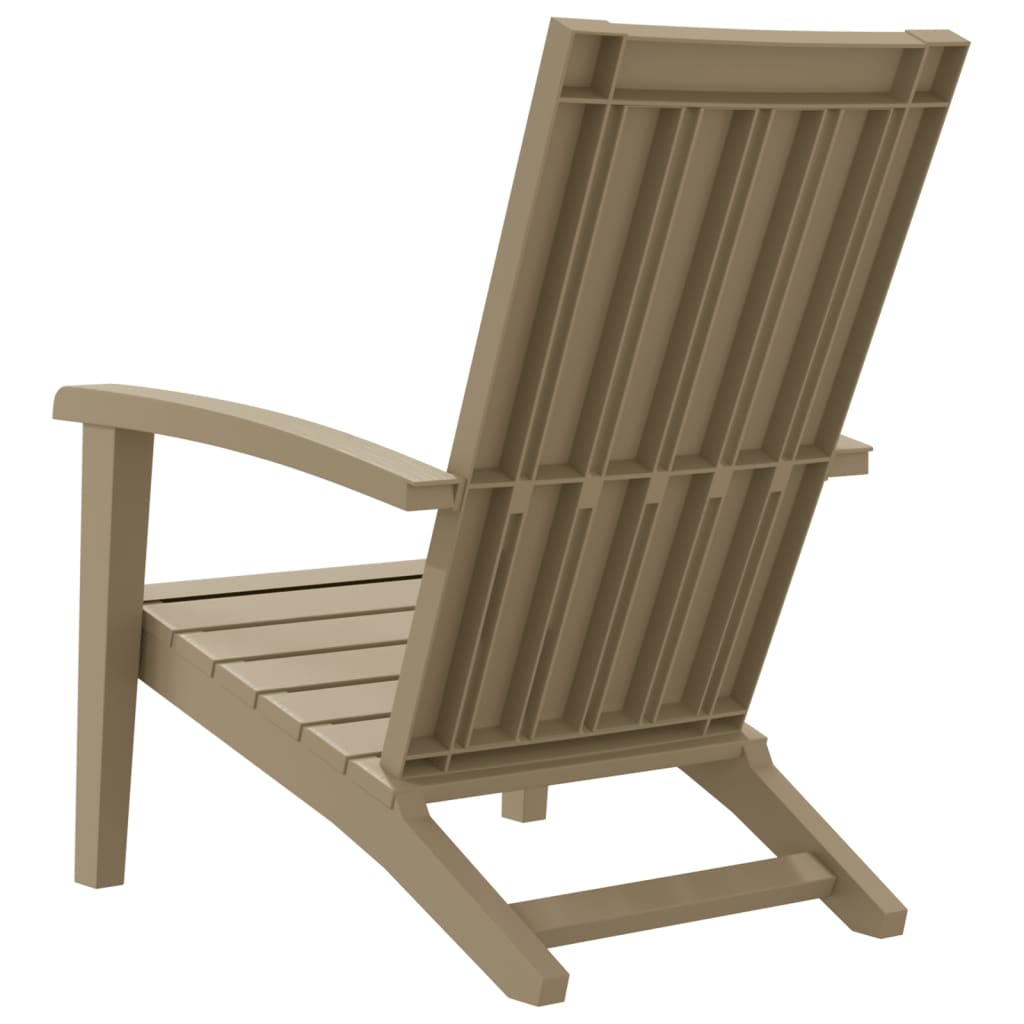 Garden Adirondack Chairs 2 pcs Light Brown Polypropylene