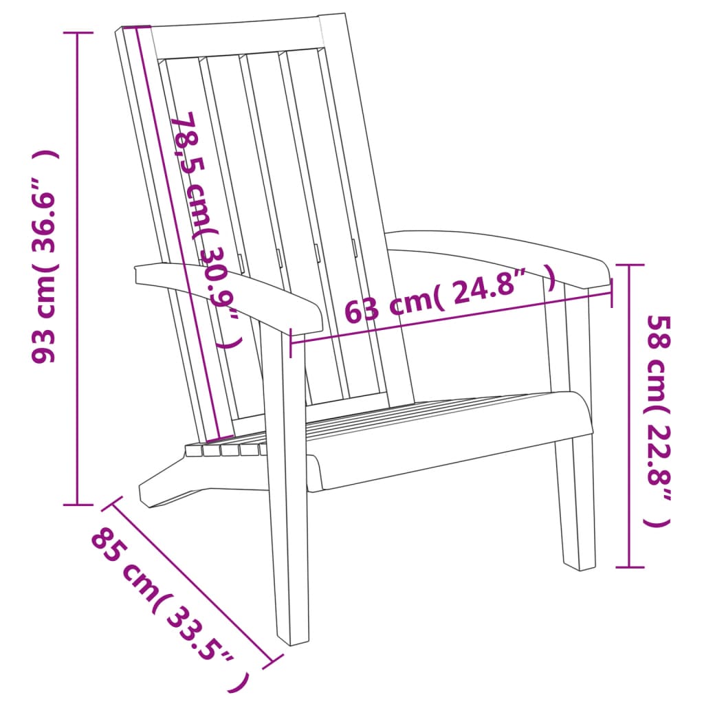 Garden Adirondack Chairs 2 pcs Light Brown Polypropylene