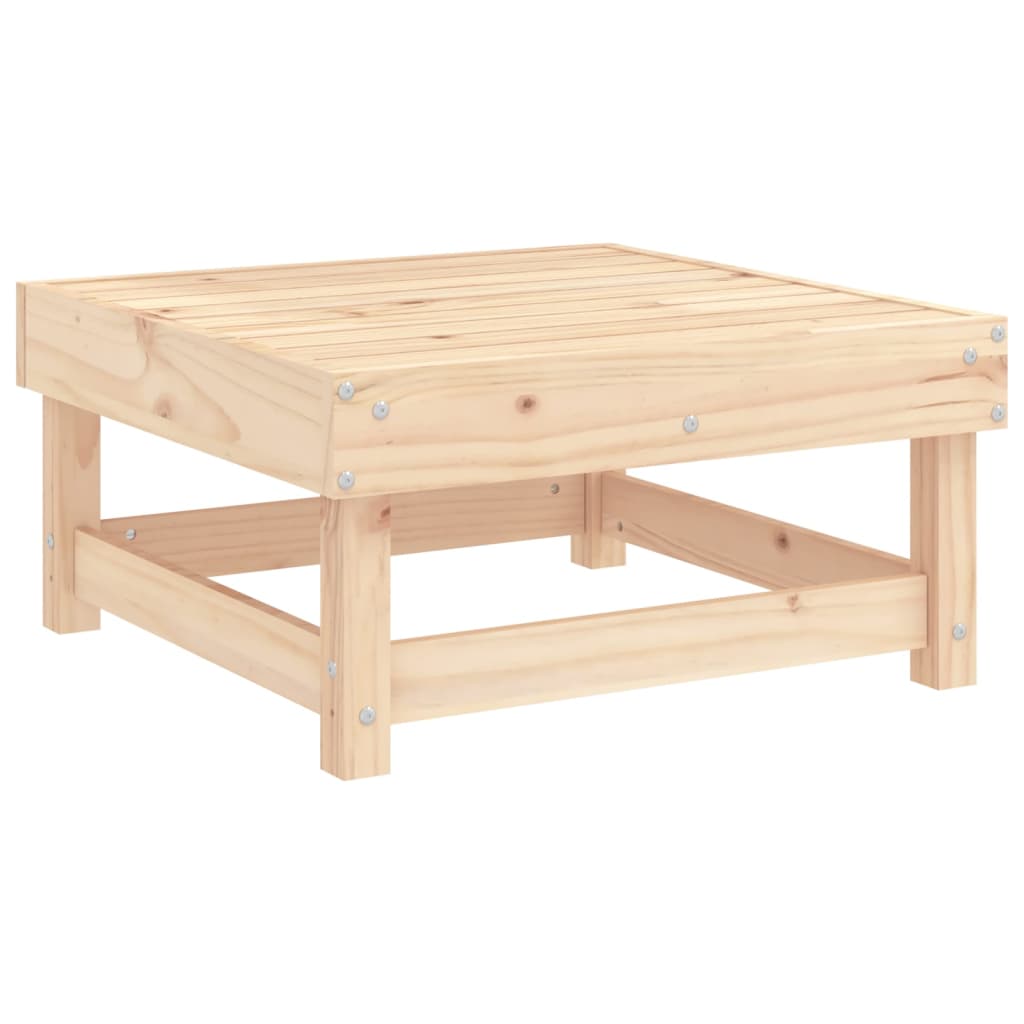 Garden Footstool with Cushion Solid Wood Pine