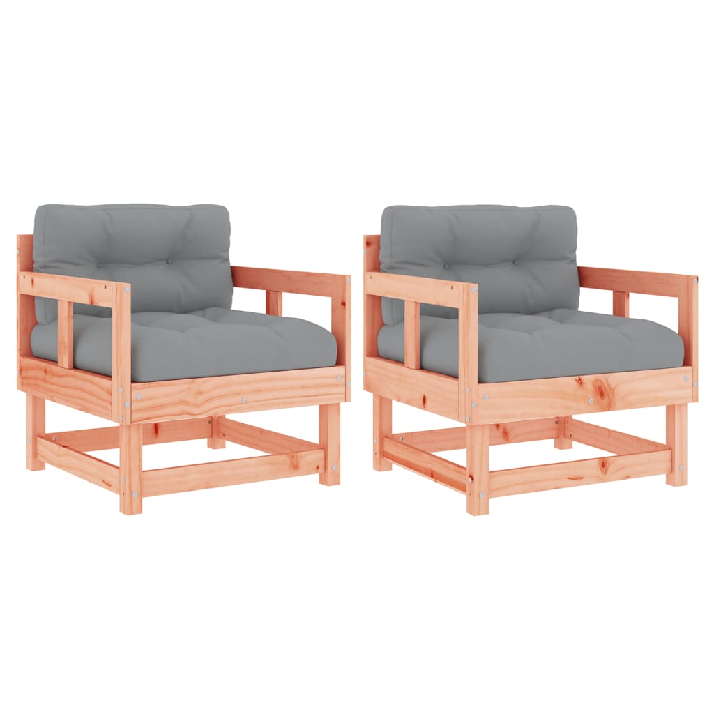 Garden Chairs with Cushions 2 pcs Solid Wood Douglas