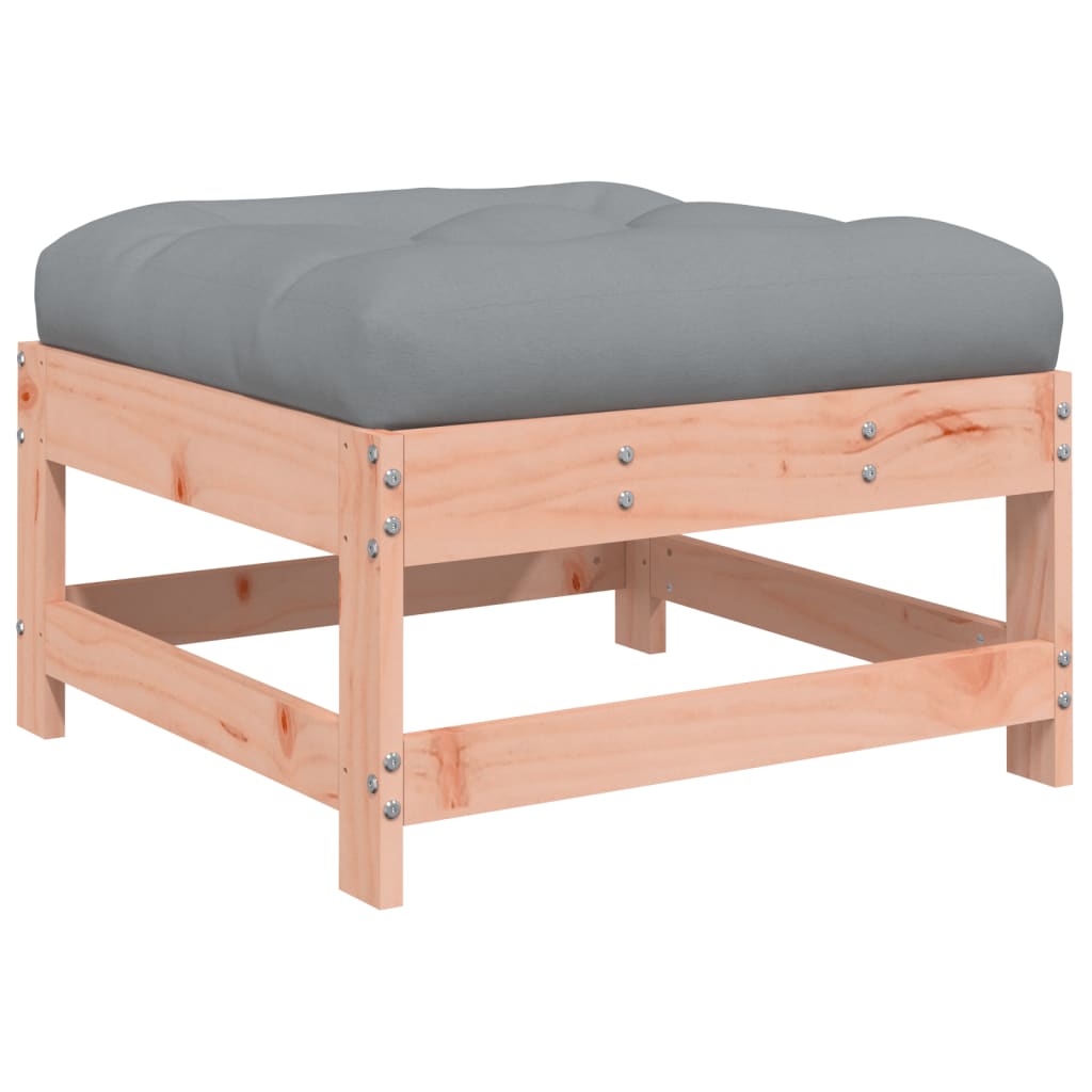 Garden Footstool with Cushion Solid Wood Douglas