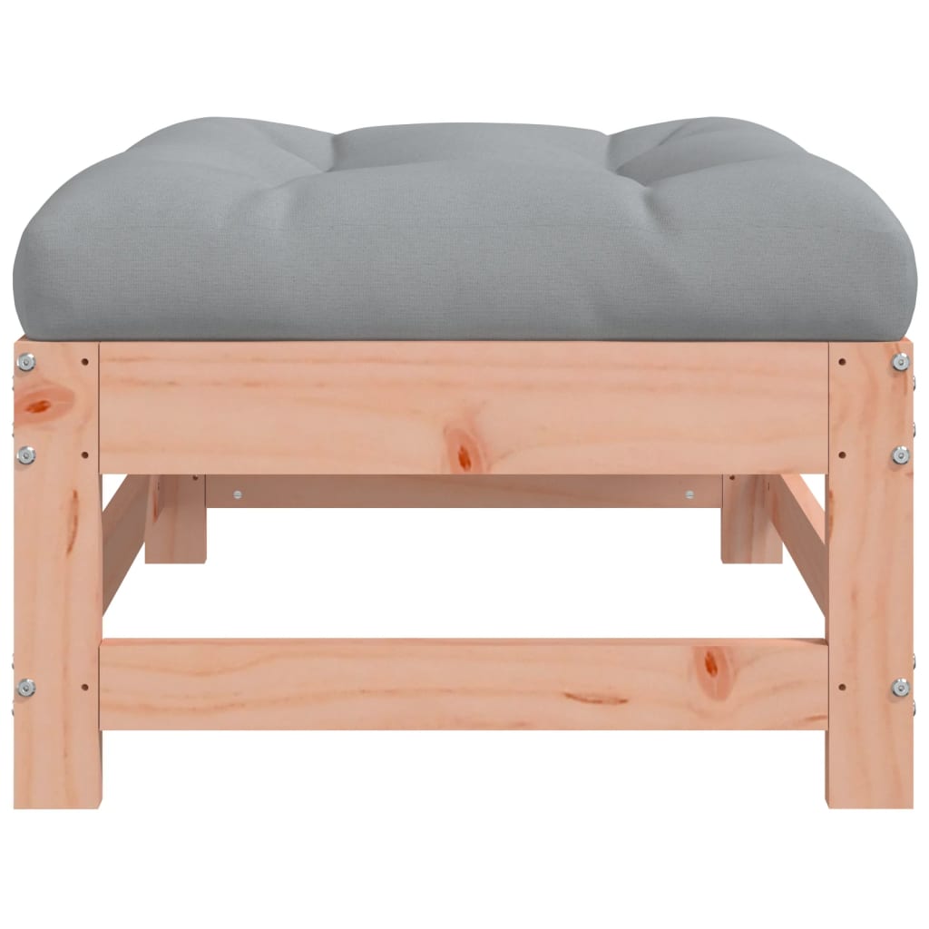 Garden Footstool with Cushion Solid Wood Douglas