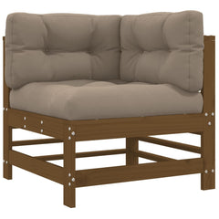 Corner Sofa with Cushions Honey Brown Solid Wood Pine