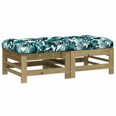 Garden Footstools with Cushions 2pcs Impregnated Wood Pine