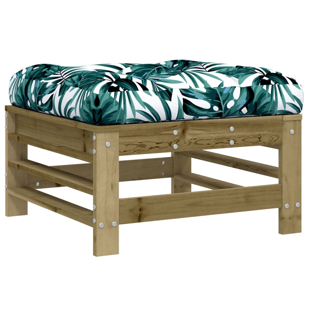 Garden Footstools with Cushions 2pcs Impregnated Wood Pine