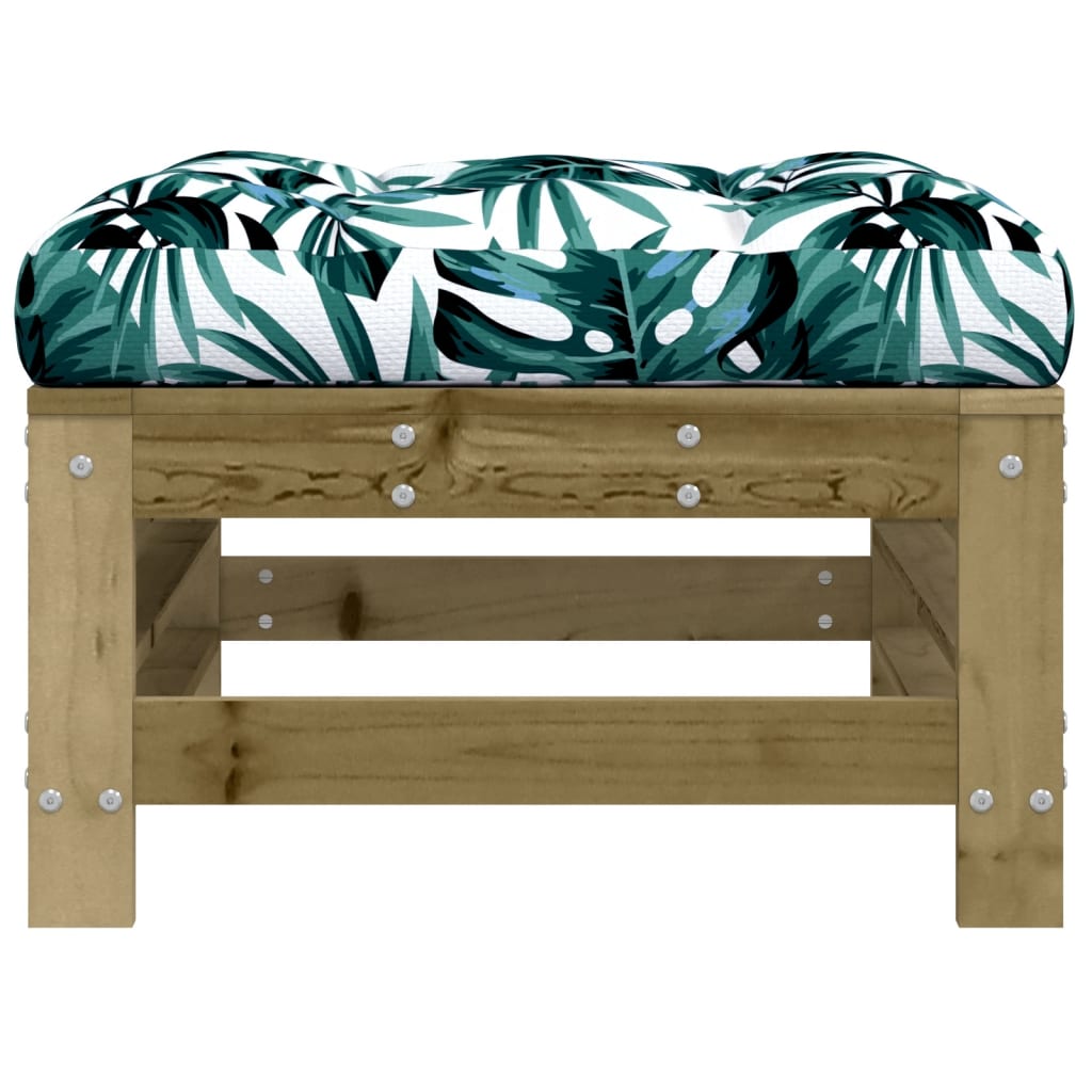 Garden Footstools with Cushions 2pcs Impregnated Wood Pine