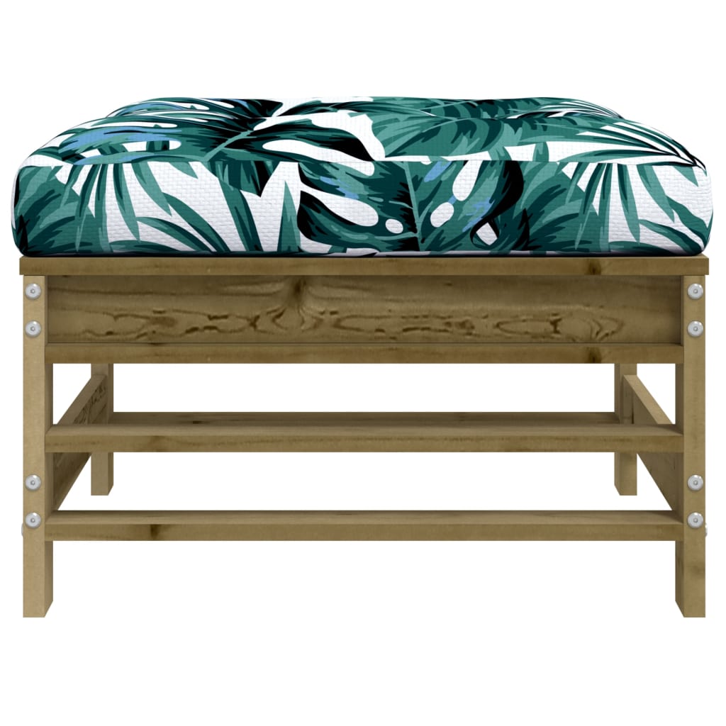 Garden Footstools with Cushions 2pcs Impregnated Wood Pine