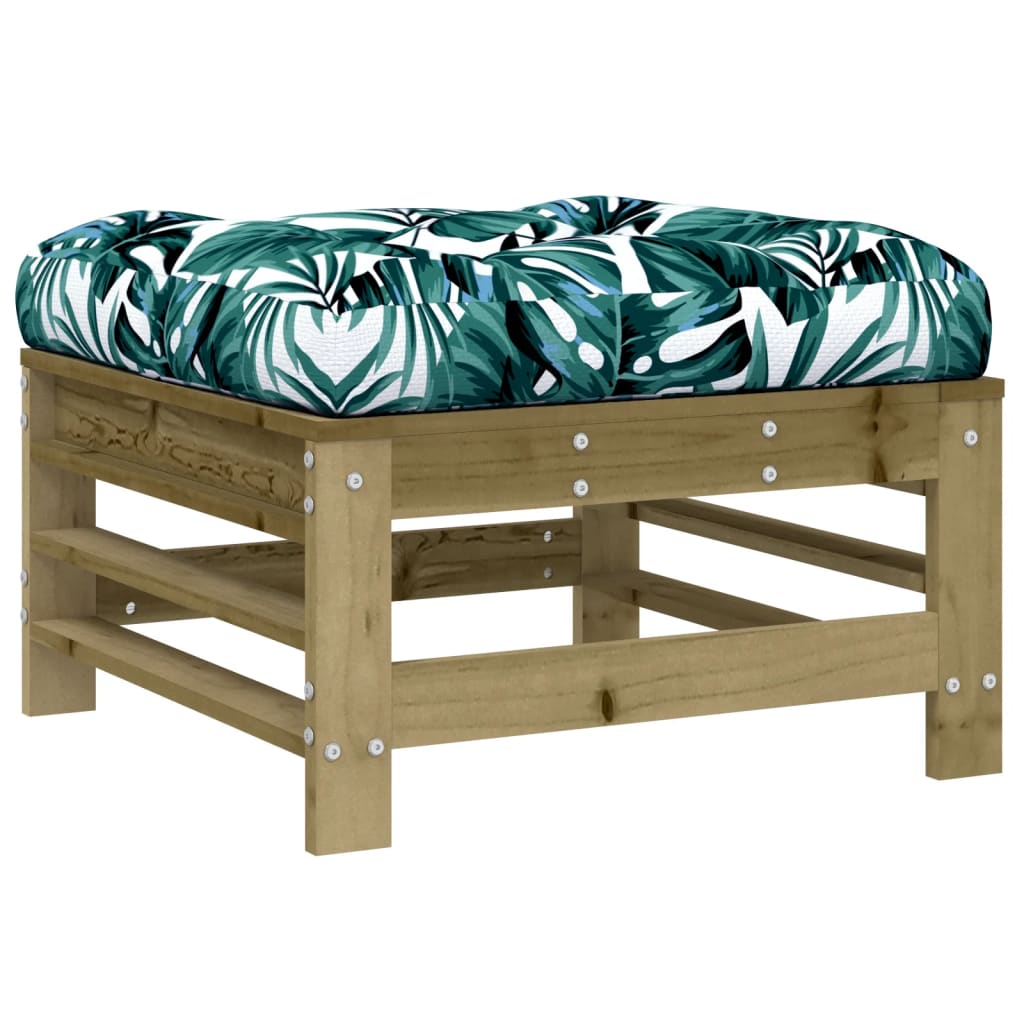 Garden Footstools with Cushions 2pcs Impregnated Wood Pine