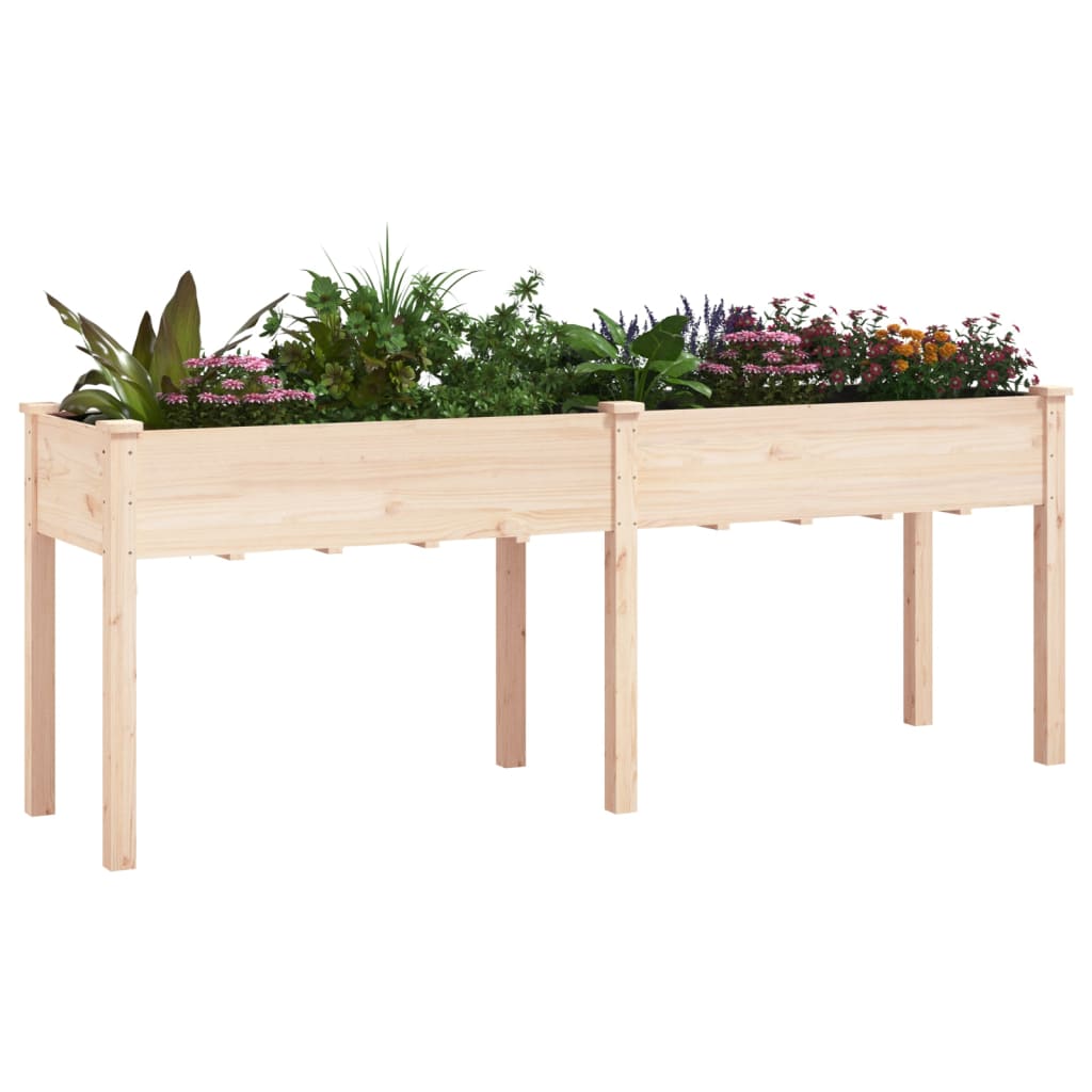 Planter with Liner 203x53x76 cm Solid Wood Fir