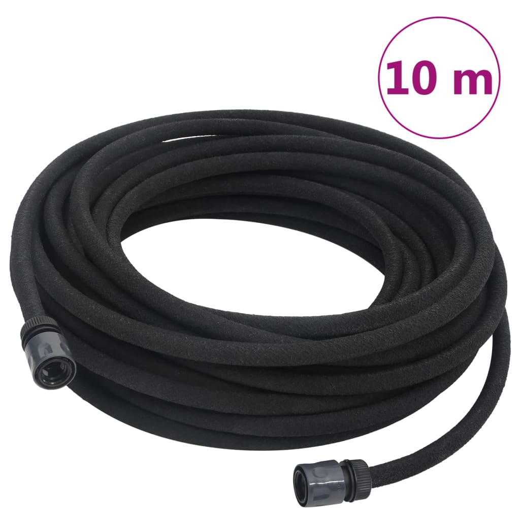 Garden Soaker Hose Black 0.6" 10 m Rubber