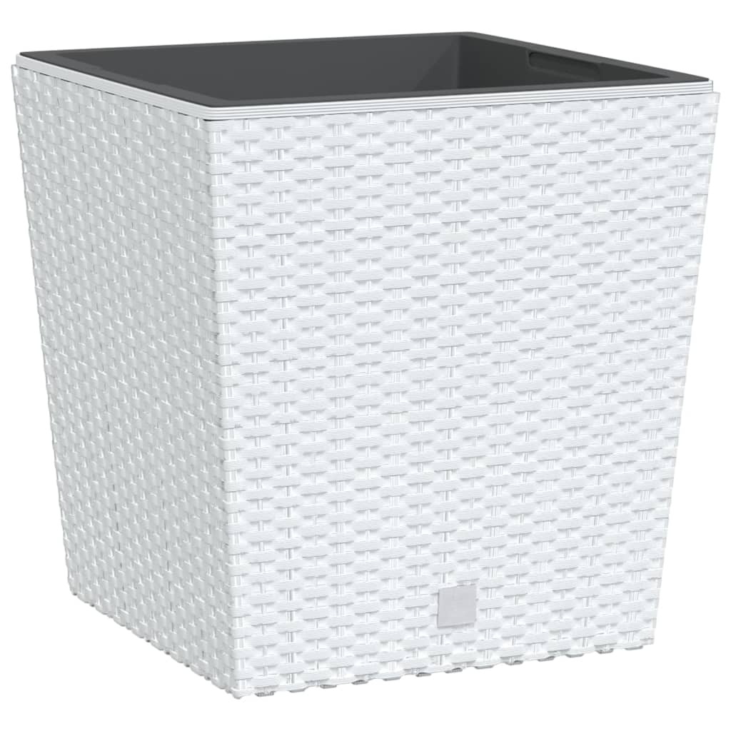 Planter with Removable Inner White 21 / 32 L PP Rattan